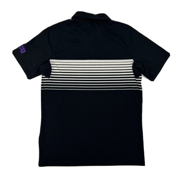 Men's Nike Golf Mobility Speed Polo Shirt Black White Stripes S TCU Horned Frogs - Picture 5 of 9